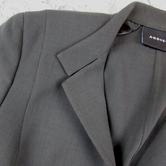 EUC AKRIS Blazer Jacket Skirt Suit Set wool bld desk to dinner capsule womens 10 - Picture 4 of 10